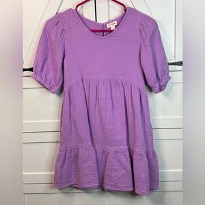 Girls Purple Ruffle Dress